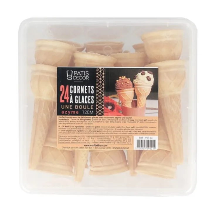 Cornets à glace en azyme - 1 boule (x 24)-Cerf Dellier Online