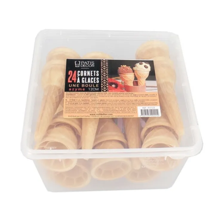 Cornets à glace en azyme - 1 boule (x 24)-Cerf Dellier Online