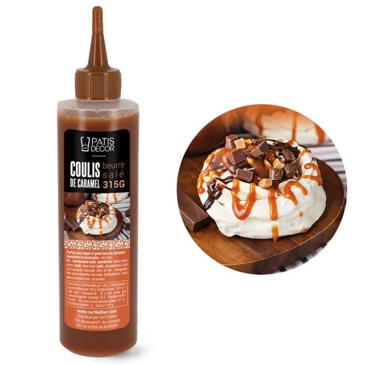Coulis de caramel beurre salé 315 g-Cerf Dellier Clearance