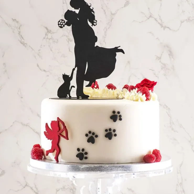 Couple de mariés avec chat métal noir-Cerf Dellier Discount