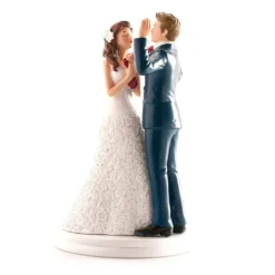Couple mariés mains en l'air 20 cm-Cerf Dellier New