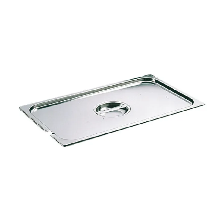 Couvercle inox avec poignée GN 1/6 et encoche pour louche - pour bac sans anse-Cerf Dellier