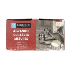 Cuillères à mesure inox assorties (x4)-Cerf Dellier Discount