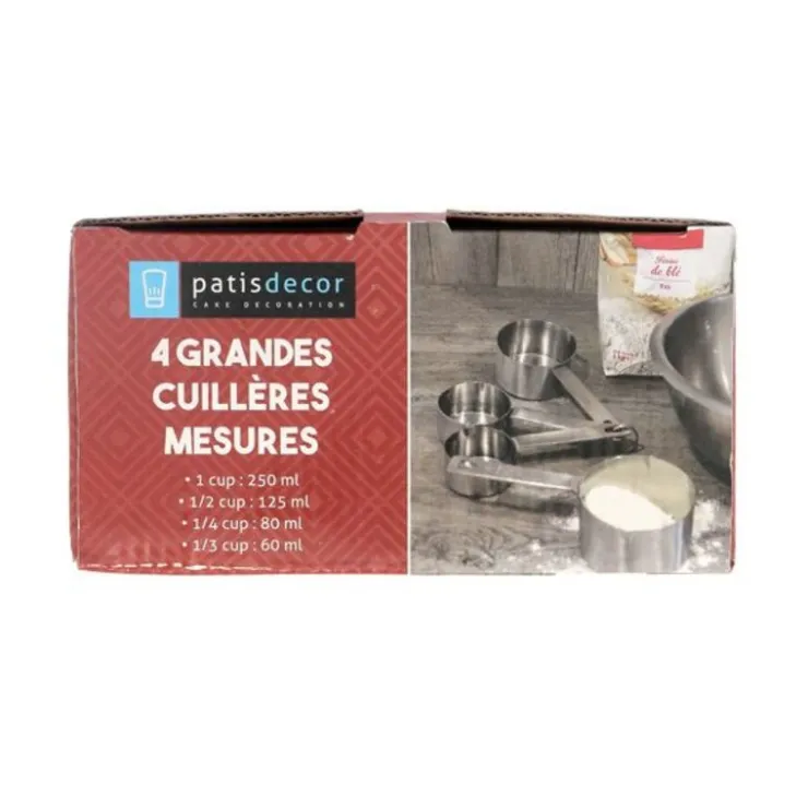 Cuillères à mesure inox assorties (x4)-Cerf Dellier Discount