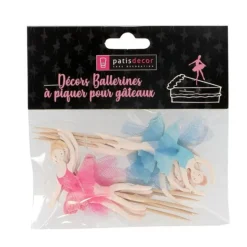 Cupcake Toppers Ballerines assorties (x 12)-Cerf Dellier