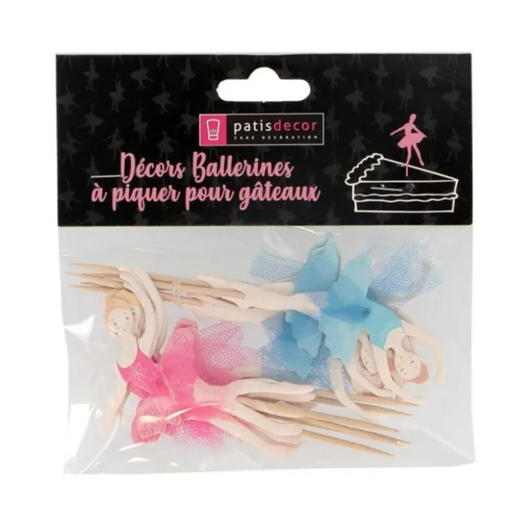 Cupcake Toppers Ballerines assorties (x 12)-Cerf Dellier