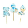Cupcake Toppers Bébé garçon en bois (x3)-Cerf Dellier Clearance