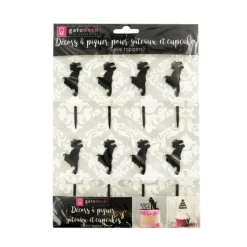 Cupcake Toppers Bonheur (x 8)-Cerf Dellier Online