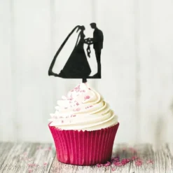 Cupcake Toppers Couples de mariés (x 8)-Cerf Dellier Discount