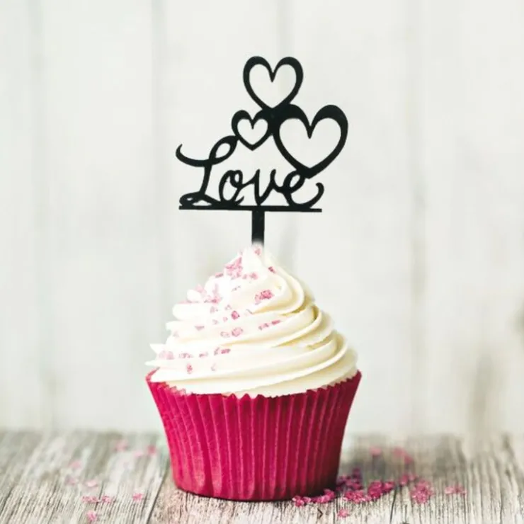 Cupcake Toppers Love (x8)-Cerf Dellier Discount