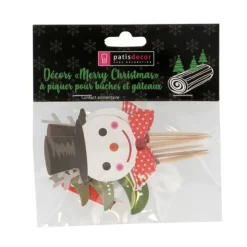 Cupcake Toppers Merry Christmas assortis (x8)-Cerf Dellier Discount