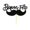 Cupcake Toppers Moustache "Bonne Fête" (x30)-Cerf Dellier Outlet