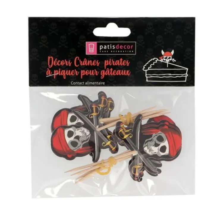 Cupcake Toppers Pirates (x 12)-Cerf Dellier Sale