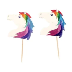 Cupcake Toppers Têtes de chevaux arc-en-ciel (x 20)-Cerf Dellier Discount