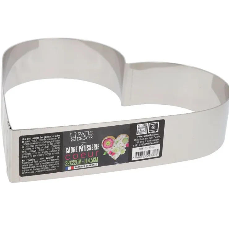 Cœur à mousse inox H 4,5 cm L 22 cm-Cerf Dellier Discount