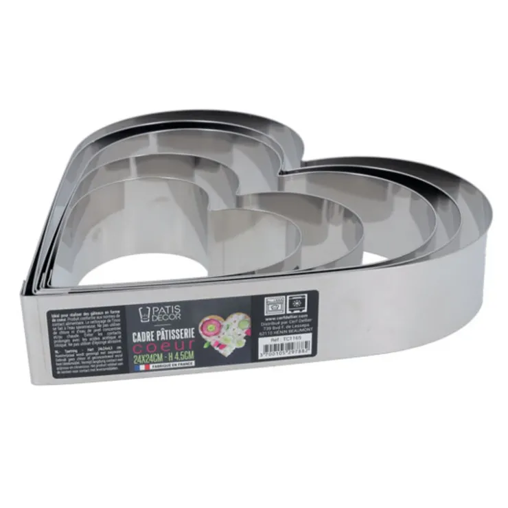 Cœur à mousse inox H 4,5 cm L 12 cm-Cerf Dellier
