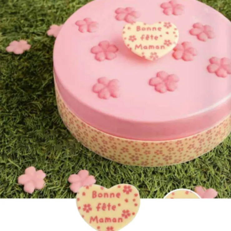 Cœurs chocolat blanc Bonne Fête Maman (x 60)-Cerf Dellier Hot