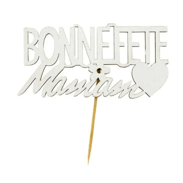 Décor Bonne Fête Maman sur pique (x30)-Cerf Dellier New