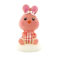 Décor comestible Lapin Rose Assis 5,5 cm-Cerf Dellier Hot