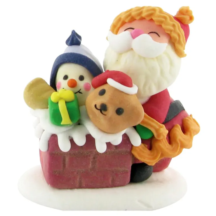 Décor comestible Père Noël cheminée (x24)-Cerf Dellier Outlet