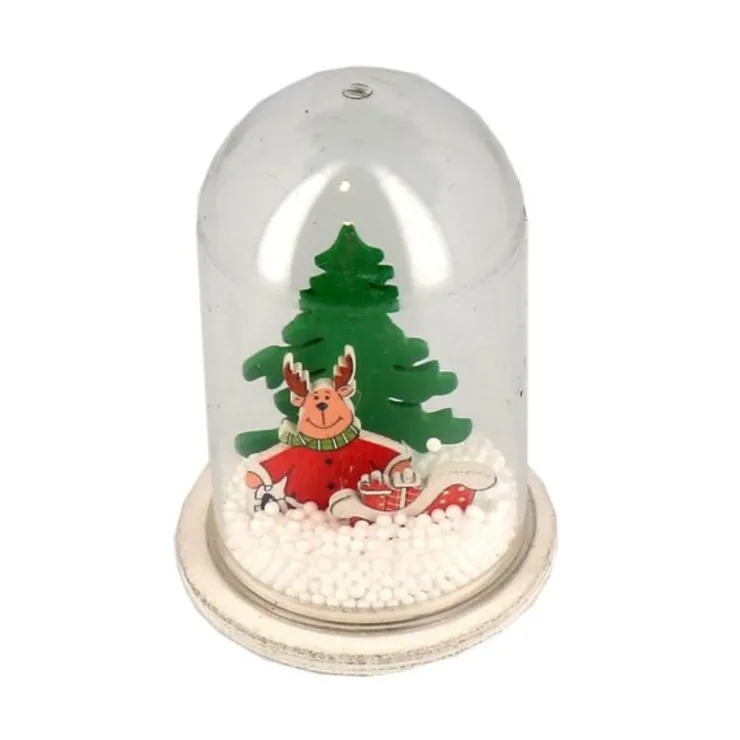 Décor de noël pour bûche "boule à neige renne de noël" à poser-Cerf Dellier Clearance