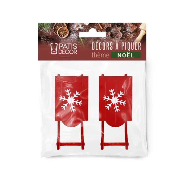 Décors à poser - Luges de Noël-Cerf Dellier Discount
