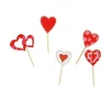 Décors coeurs sur pique en bois (x50)-Cerf Dellier