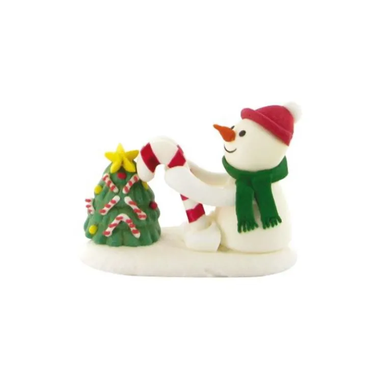 Décors comestibles Bonhomme de neige et sapin (x24)-Cerf Dellier Clearance