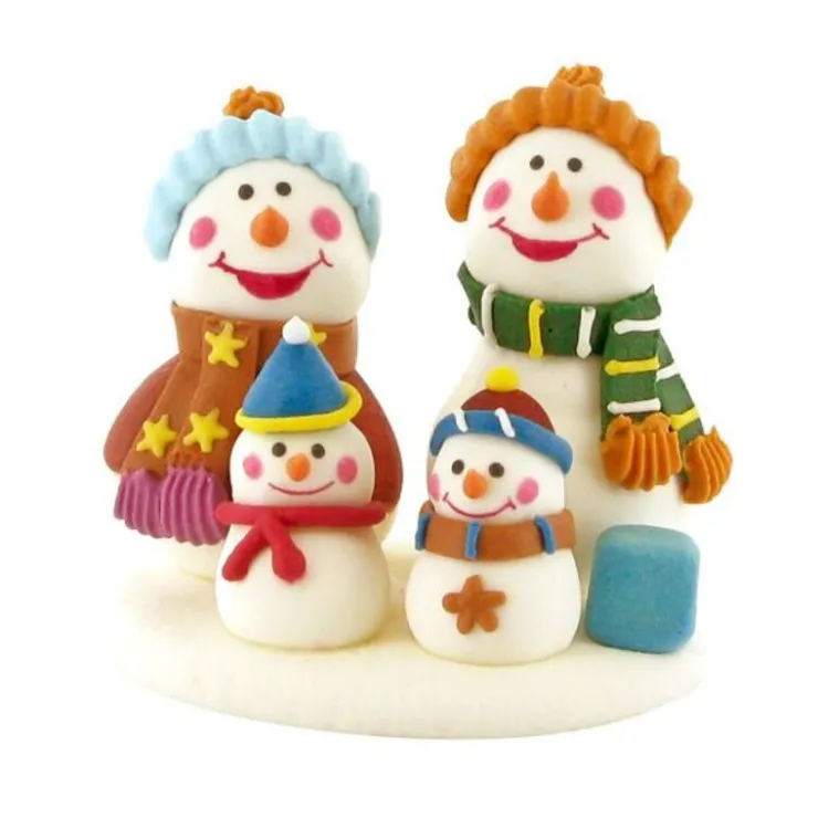 Décors comestibles Famille bonshommes de neige (x20)-Cerf Dellier Best