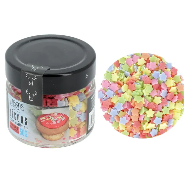 Décors comestibles fleurs multicolores 50 g-Cerf Dellier Hot