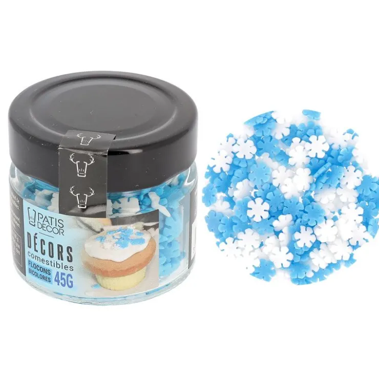 Décors comestibles flocons bicolores 45 g-Cerf Dellier Online