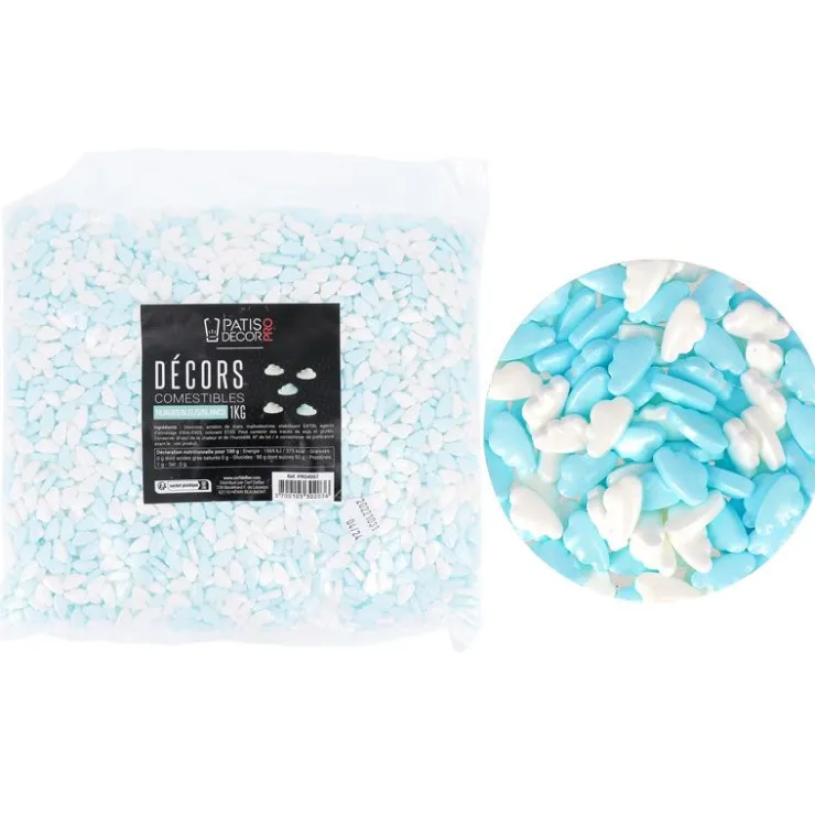 Décors comestibles nuages bleus et blancs 1 kg-Cerf Dellier Best