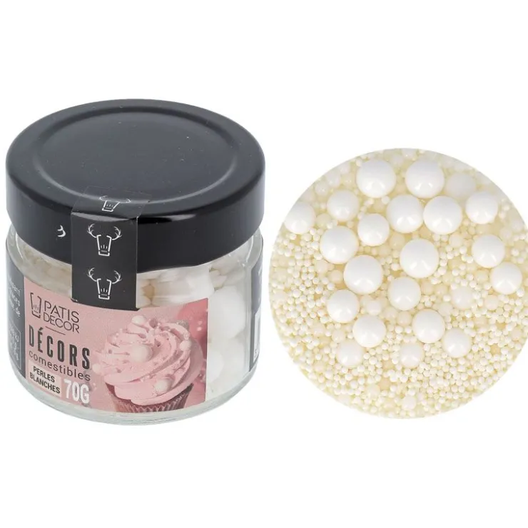 Décors comestibles perles blanches assorties 70 g-Cerf Dellier Sale