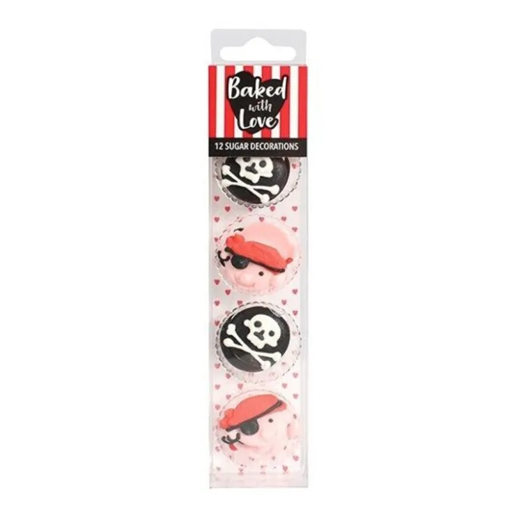 Décors comestibles pirates assortis (x12)-Cerf Dellier