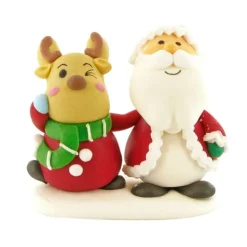 Décors comestibles Père Noël et renne debout (x20)-Cerf Dellier