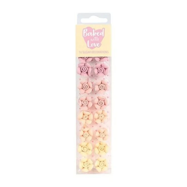 Décors comestibles roses assortis (x16)-Cerf Dellier Sale