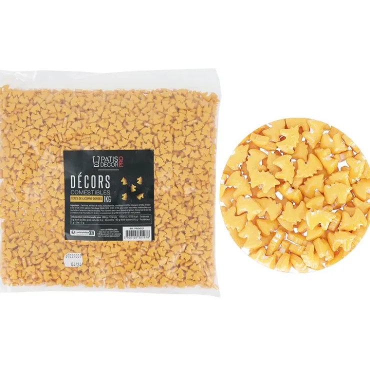 Décors comestibles têtes de licorne dorées 1 kg-Cerf Dellier Hot