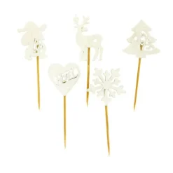 Décors de Noël en bois vintage pailleté (x50)-Cerf Dellier Hot