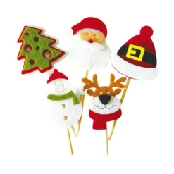 Décors de Noël en feutrine thème 1 (x10)-Cerf Dellier Discount
