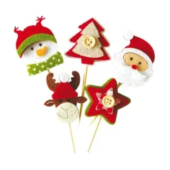 Décors de Noël en feutrine thème 2 (x10)-Cerf Dellier Clearance