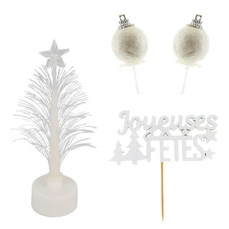 Décors de Noël sapins lumineux, joyeuses fêtes et décors à piquer-Cerf Dellier Hot