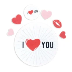 Décors en azyme assortis thème St Valentin « I Love You » - DDM 11/24-Cerf Dellier Discount