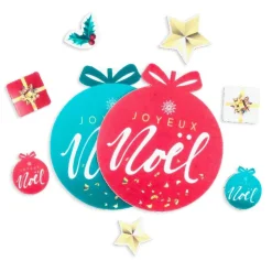 Décors en azyme assortis thème Boule de Noël-Cerf Dellier Outlet