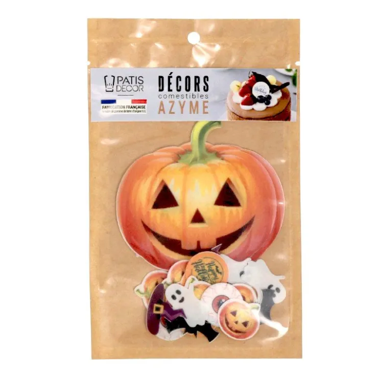 Décors en azyme assortis thème citrouille d'Halloween - DDM 10/24-Cerf Dellier Discount