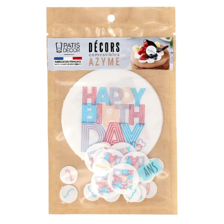 Décors en azyme assortis thème anniversaire n°3 - DDM 10/24-Cerf Dellier Sale
