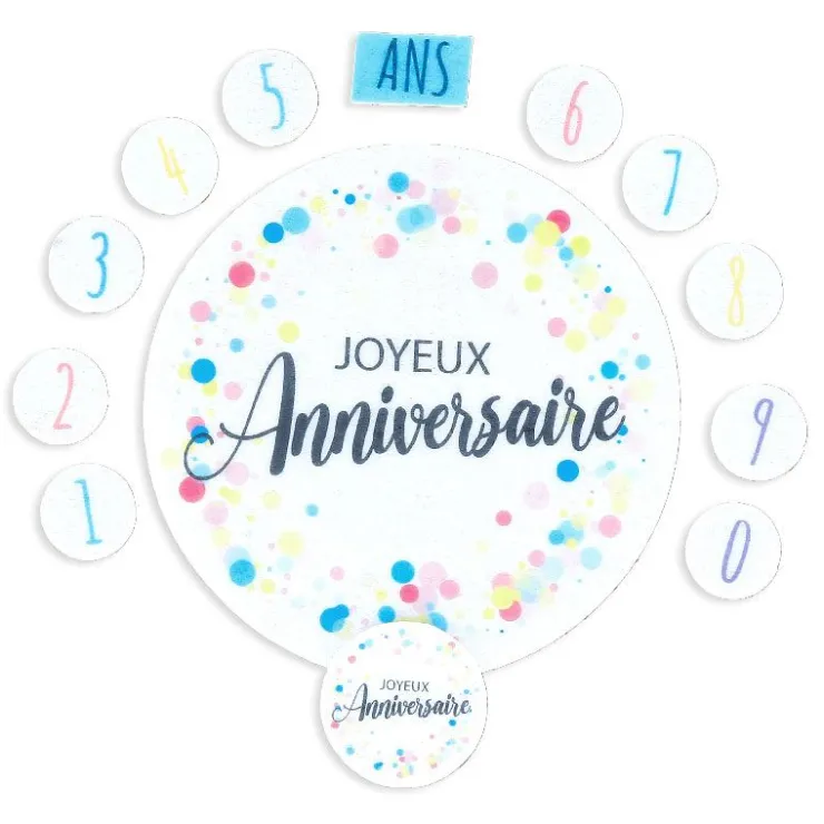 Décors en azyme assortis thème anniversaire n°5-Cerf Dellier Discount