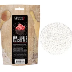 Décors mini billes blanches comestibles 350 g-Cerf Dellier Outlet