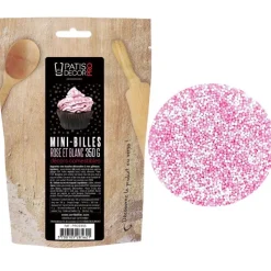 Décors mini billes roses et blanches comestibles 350 g-Cerf Dellier Clearance