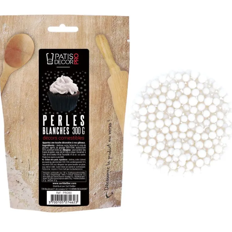 Décors perles blanches comestibles 300 g-Cerf Dellier Best