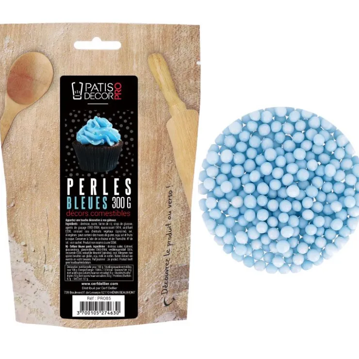 Décors perles bleues comestibles 300 g-Cerf Dellier Sale